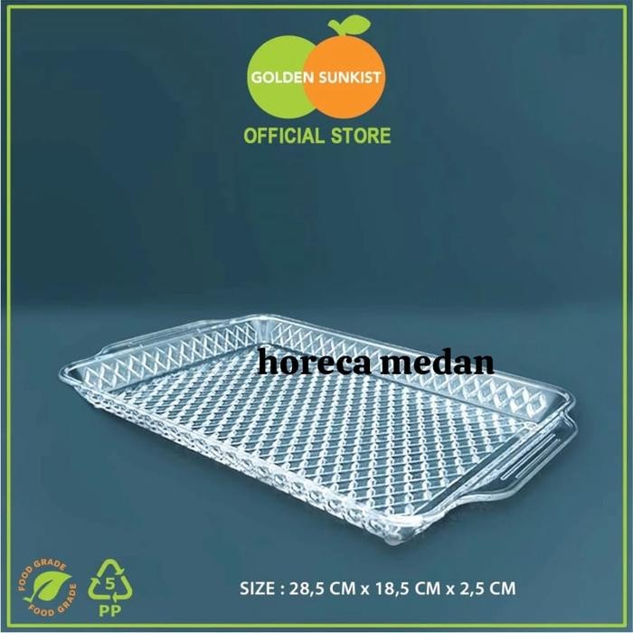 ~~~~~] BAKI / NAMPAN / PIRING BUAH AKRYLIC TRANSPARAN GOLDEN SUNKIST BUK 2062