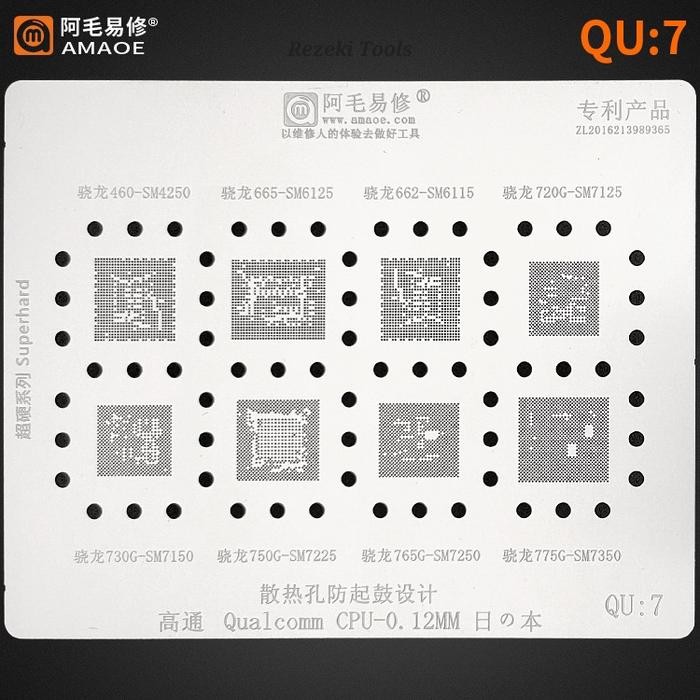Cetakan Ic Amaoe QU:7 SM6115/SM7125/SM7150/SM7225/SM7250/SM7350 Cpu