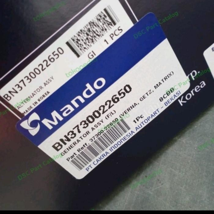 Dinamo Amper Dinamo Cas Altenator Hyundai Verna Avega