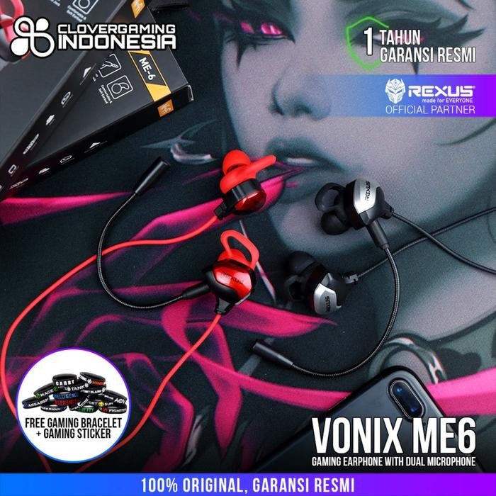 Rexus Vonix Me6 Gaming Earphone With Dual Microphone Me 6 Me-6 Headset