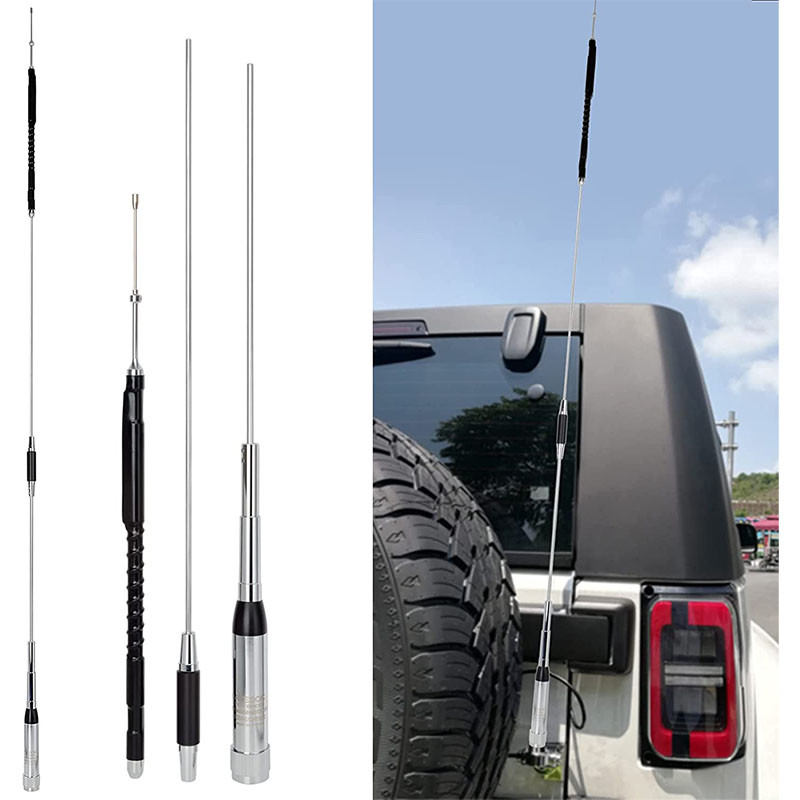 Stainless Steel Vehicle Antenna, Quad Band Mobile Antenna, TH-9800 Plus,TH-9800D,UHF Male, 29.6MHz,5