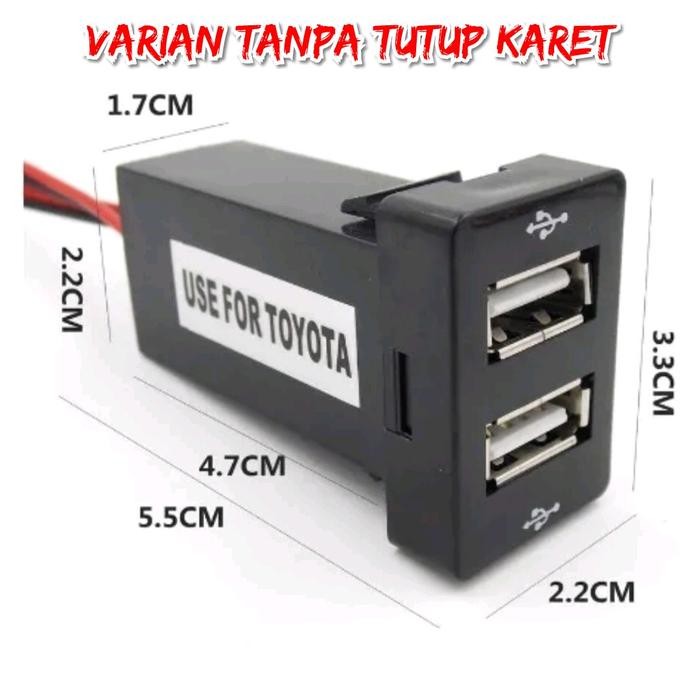 Charger Mobil Dual Port USB Mobil TOYOTA New Innova Reborn/Yaris/VRZ/GR Sport - CEK FOTO dan