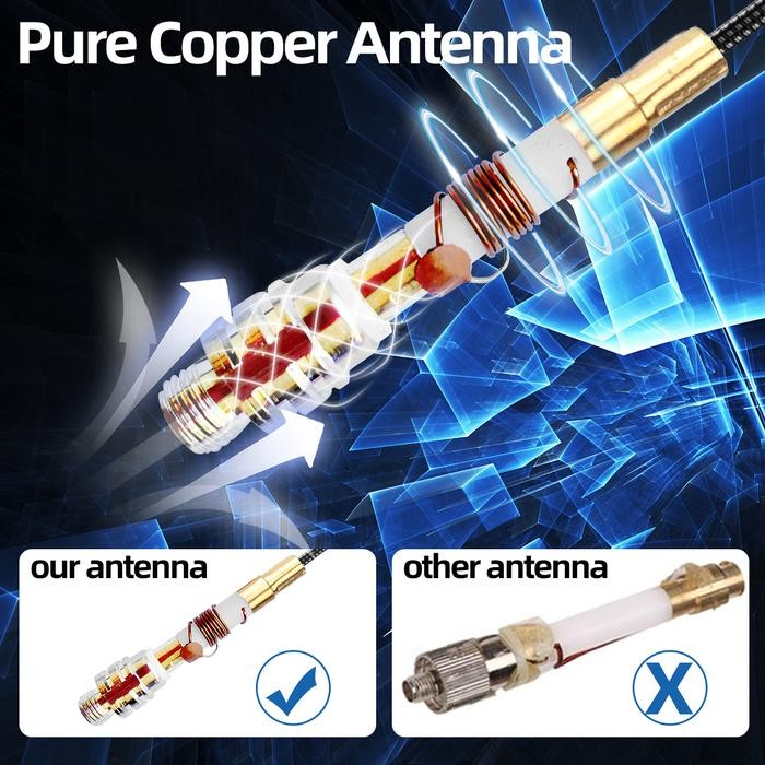 ABBREE AR-188 Gooseneck Tactical Antenna Dual Band Walkie Talkie SMA-Female Antenna for BAOFENG UV-5