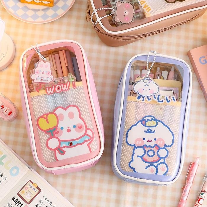 

[Ready]Tempat Pensil Alat Tulis Bahan Pvc Berkapasitas Besar Transparan Kartun Pencil Case