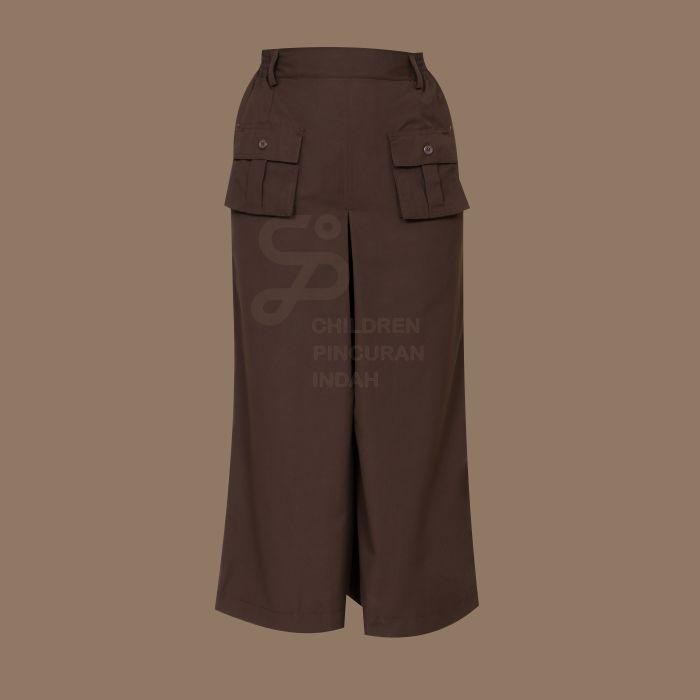 Children Pincuran Indah - Rok Seragam Sekolah Kulot Coklat Tua Panjang