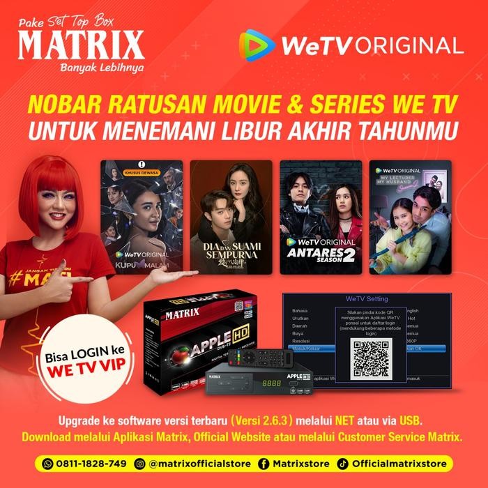 Project - Set Top Box Dvbt2 Matrix Apple Merah New Fitur Dvb2Ip 2 Device + 1Tv