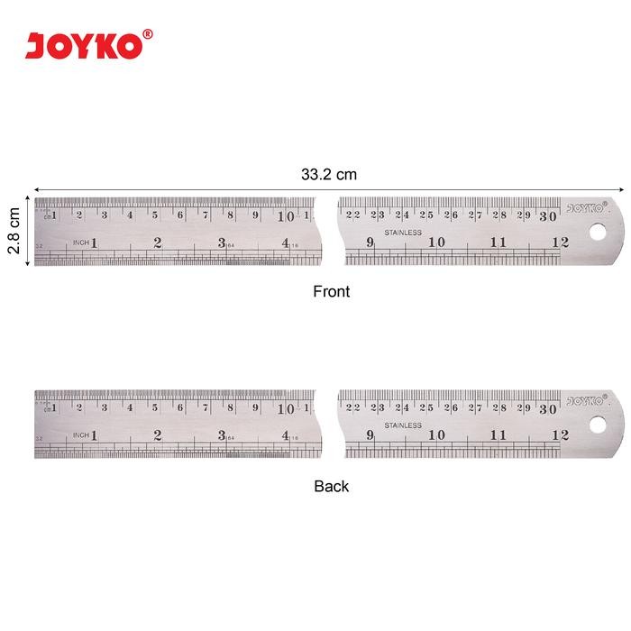 

FLASH SALE JOYKO RULER 30CM STAINLESS STEEL / PENGGARIS BESI JOYKO 30CM RL-ST30