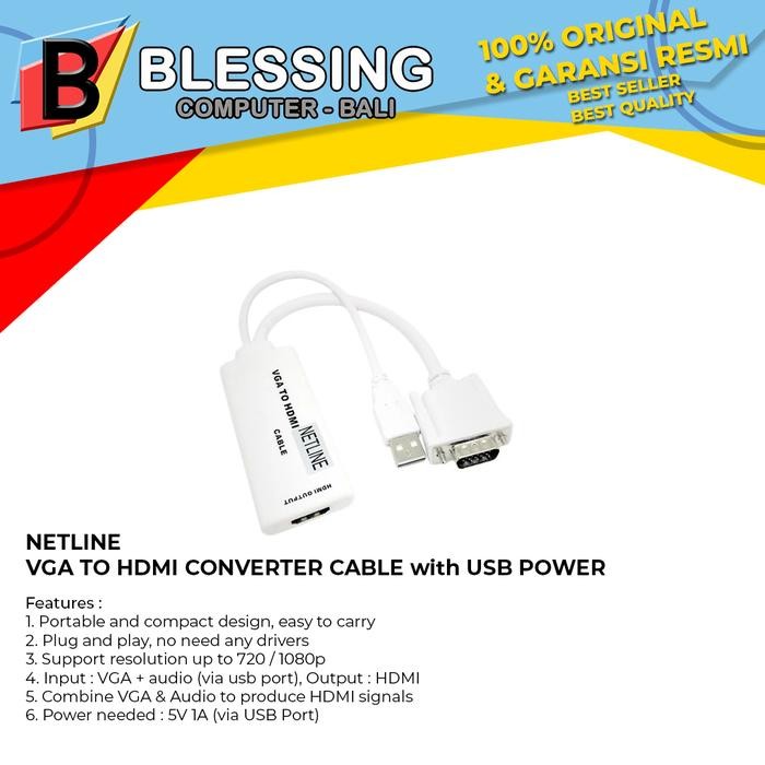 CONVERTER VGA TO HDMI (USB POWER)