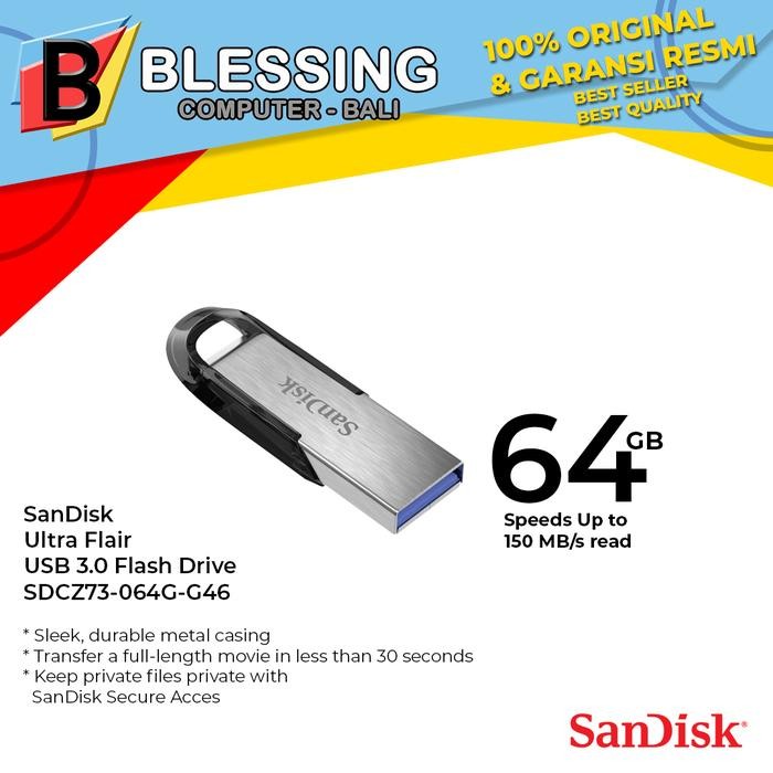 Flashdisk SANDISK Ultra Flair 64GB flashdisk 64gb flashdrive 64gb