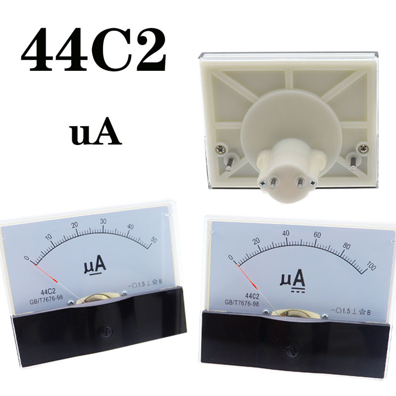 BEST SELLER 44C2-A DC 0-50uA 100uA 500uA Pointer type DC micro-ampere meter Class 1.5 Analog Amperem