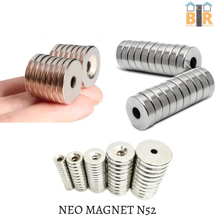 

Neo Magnet Neodymium N52 Super Kuat Coin Cincin Lubang 10X3X3
