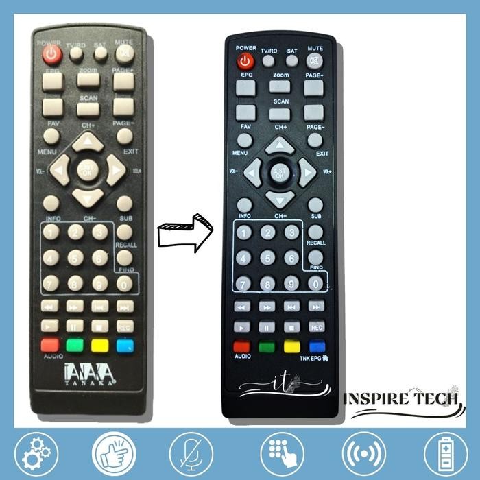 Remote Remote Set Top Box Tanaka Bodi Besi New Stb Dvb T2 Dus Biru/Hijau Tanpa Setting