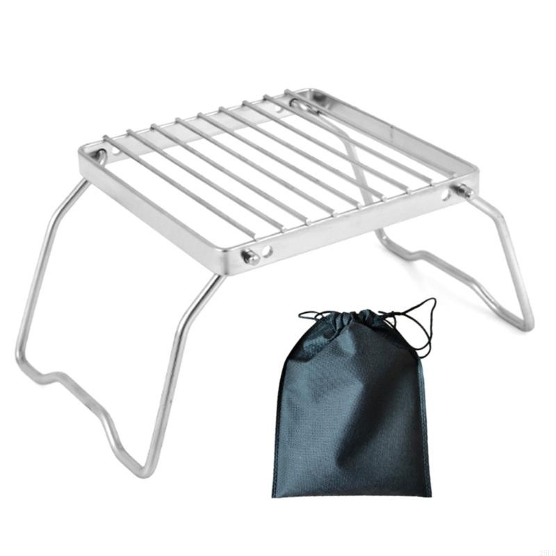 Folding Campfire Grill Stove Stand Stainless Steel Camp Cooking Racks