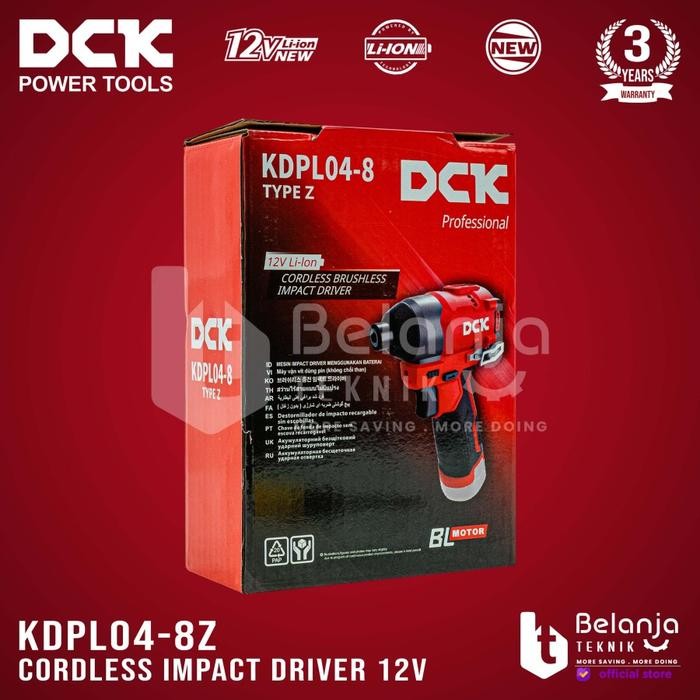 DCK Brushless Impact Driver Cordless 12V KDPL04-8Z Bor Obeng Unit Only