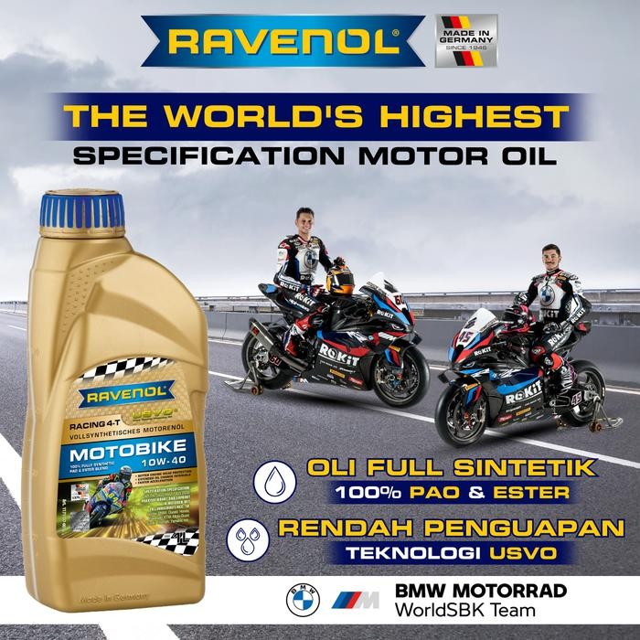 Ravenol Racing 4-T Motobike Sae 10W-40 ( Usvo ) Gratis Ongkir