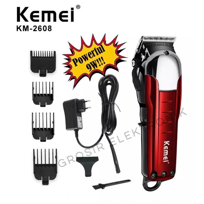 Alat Cukur Rambut Kemei KM-2608 Hair Clipper Washable Cordless KM 2608