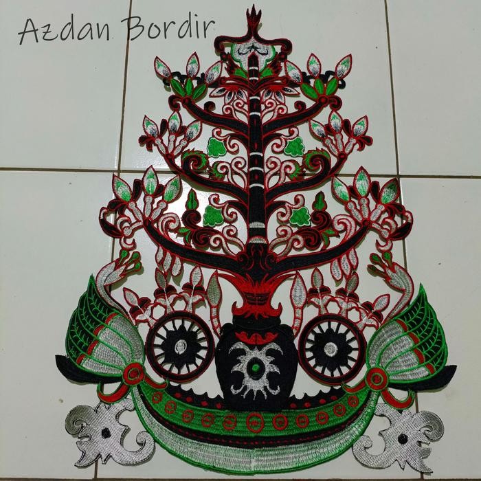 Renda Bordir Aplikasi Tempel Batang Garing Besar