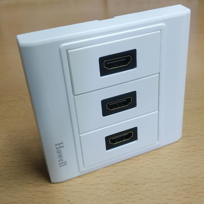 Terbaru Howell Wall Face Plate Outlat Socket Hdmi 3Port