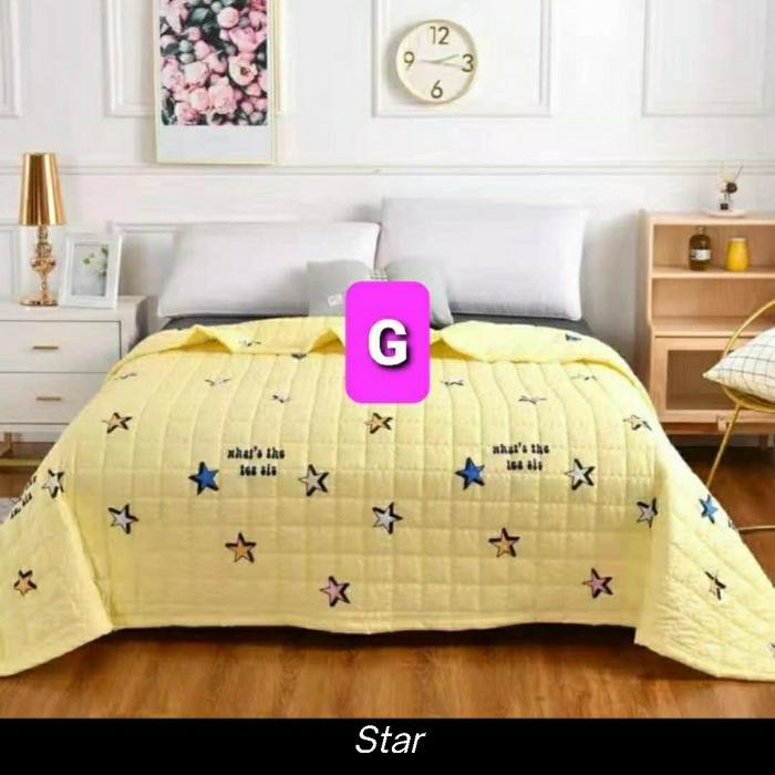 Bed cover selimut full quilting s53
