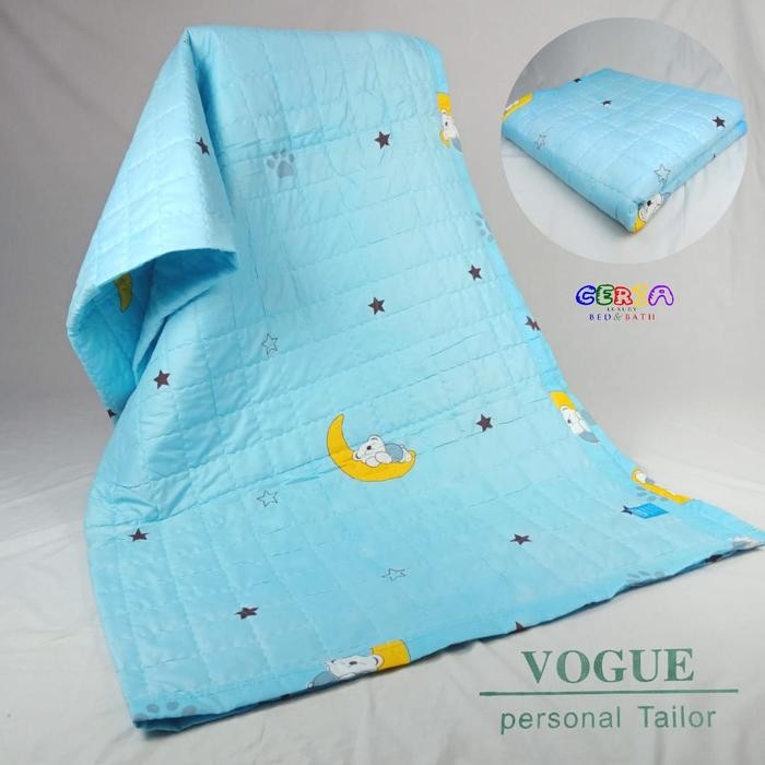 Selimut Traveling Motif Katun Vogue Birthday Blue 180x200 Cm