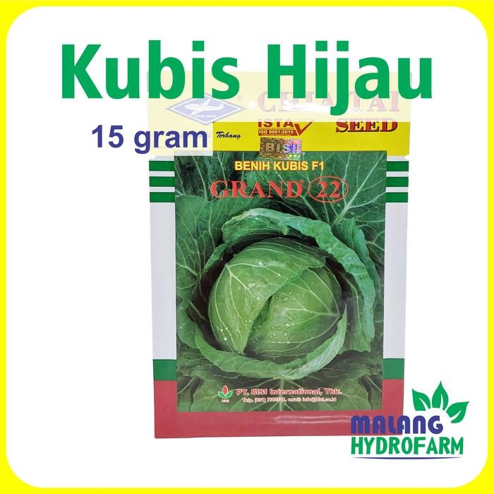 Benih Kubis Hijau Grand 22 15 gram Cap Kapal Terbang dataran menengah tinggi bibit biji sayur