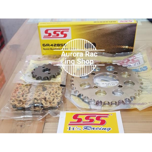 Gear Set Sss 428 Satria 120 Hiu / Satria 2 Tak Lumba / Shogun 110 / Tornado / Braco Rc & Rantai Sss