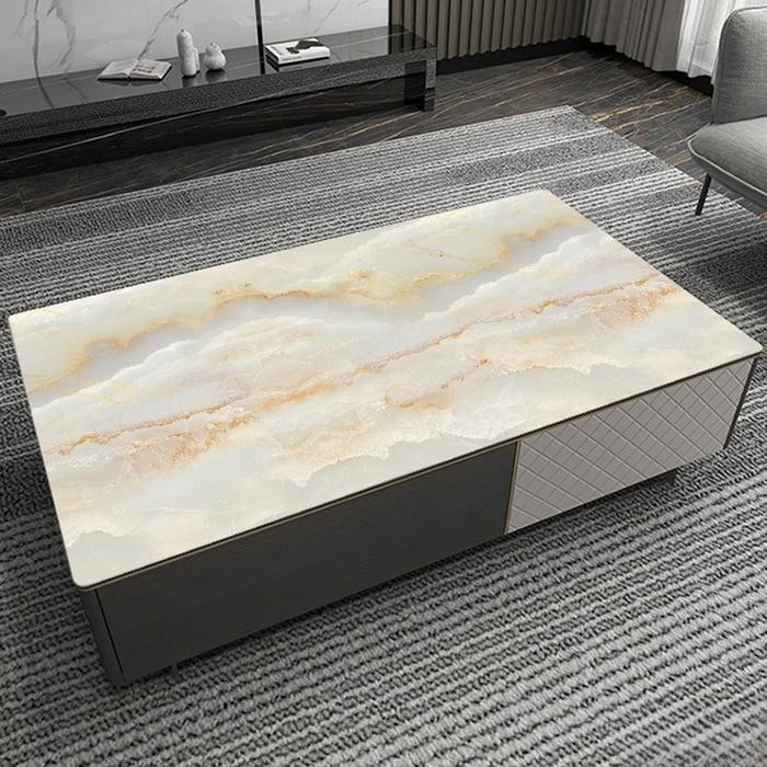 met walpaper dinding dapur 6 meter X 60cm anti api, air dan minyak panas motif granit krem Stiker