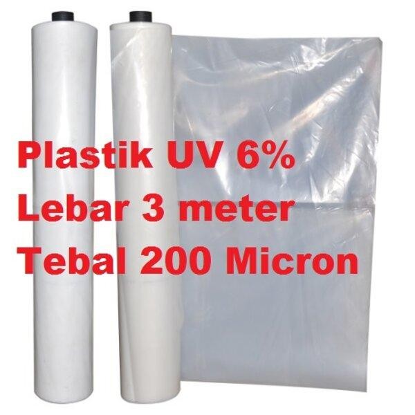PREMIUM Plastik UV Lebar 3 m meter 3m 6% Atap Green House Tanaman Hidroponik