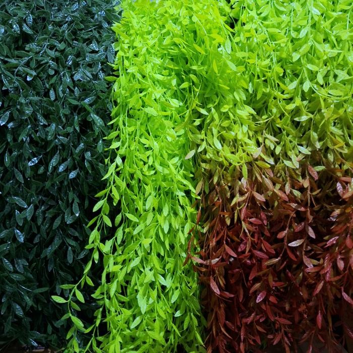 PREMIUM daun hias dekorasi rambat plastik sulur hiasan pagar dinding tembok