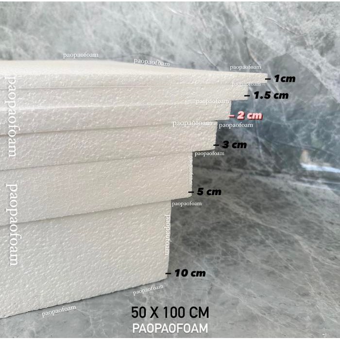 PREMIUM Styrofoam Gabus Lembaran 50 x 100 cm tebal 2 cm