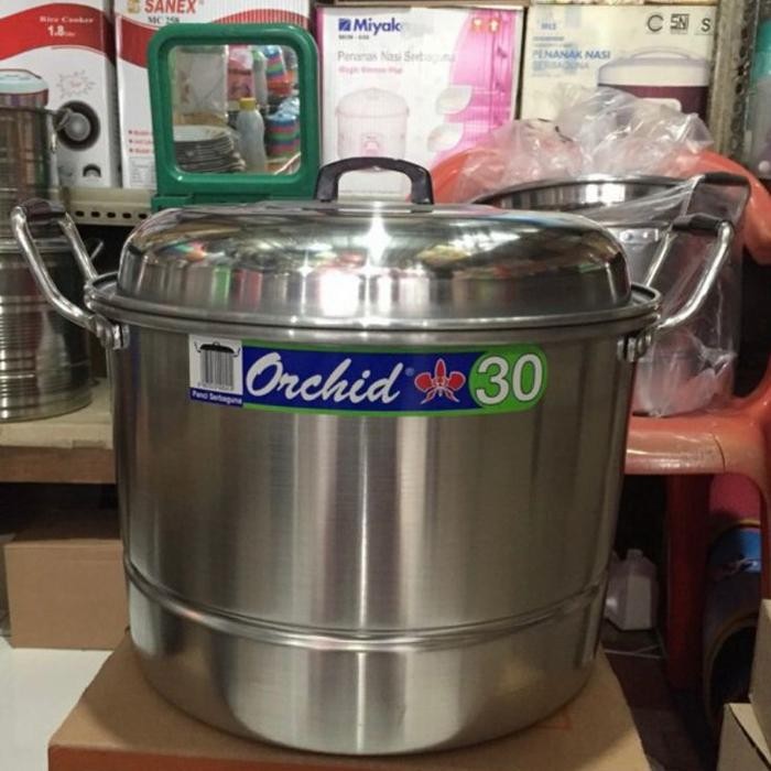 PREMIUM Dandang NASI/ Langseng NASI 30 (5 Liter Nasi) Panci Kukus Orchid 30