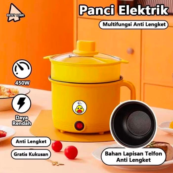 PREMIUM Panci Listrik Serbaguna Anti Lengket Hemat Listrik Electric Cooker 450 watt Multifungsi