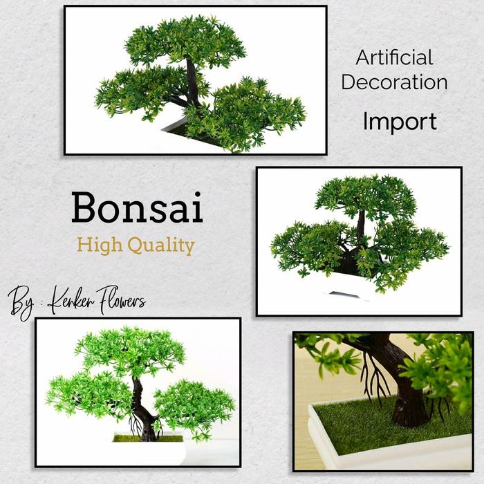PREMIUM Pot Bunga Besar Bonsai Tanaman Hias Plastik Artificial Import