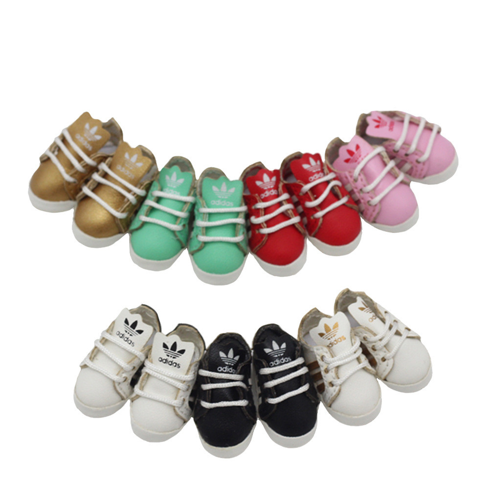 Sepatu Boneka OB11 - Sepatu Olahraga BJD 12cm - Sepatu Casual DOD - Warna Pink, Merah, Hijau, Emas, 