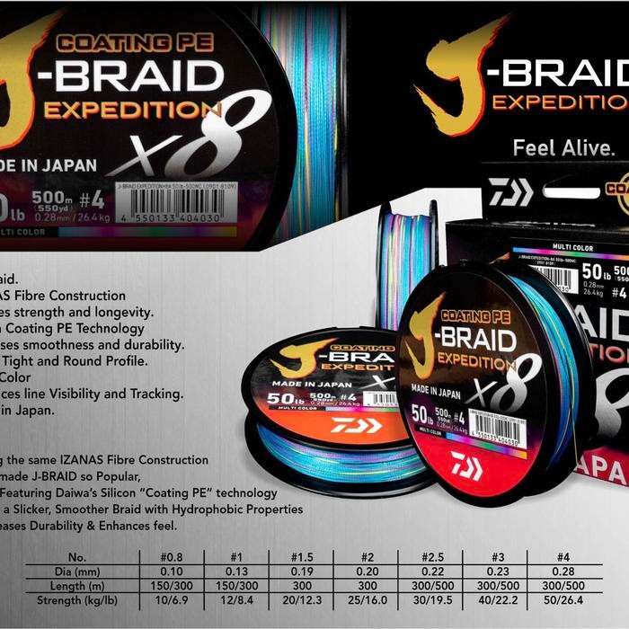 PE Daiwa J-Braid Expedition X8 300M