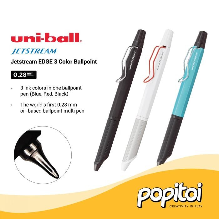

Uniball Jetstream EDGE 3 Color Ballpoint Pen 0.28 mm Pulpen UNI Super Tipis