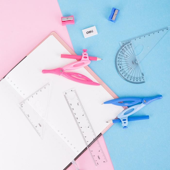 

Deli EG30204 Jangka Drafting Set 8 pcs Ruler 15cm Set Squares