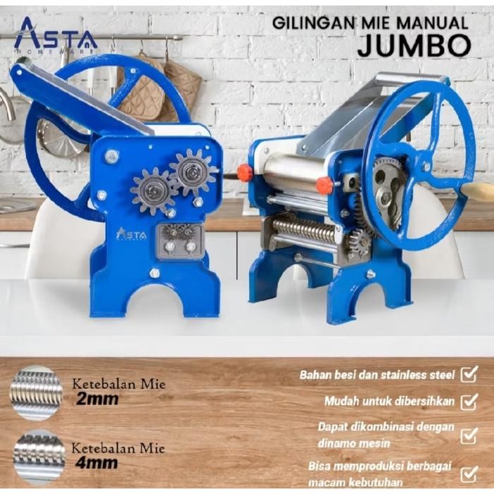 VIPOO Gilingan Mie Besar Penggiling Adonan Manual Pasta Maker A150-4