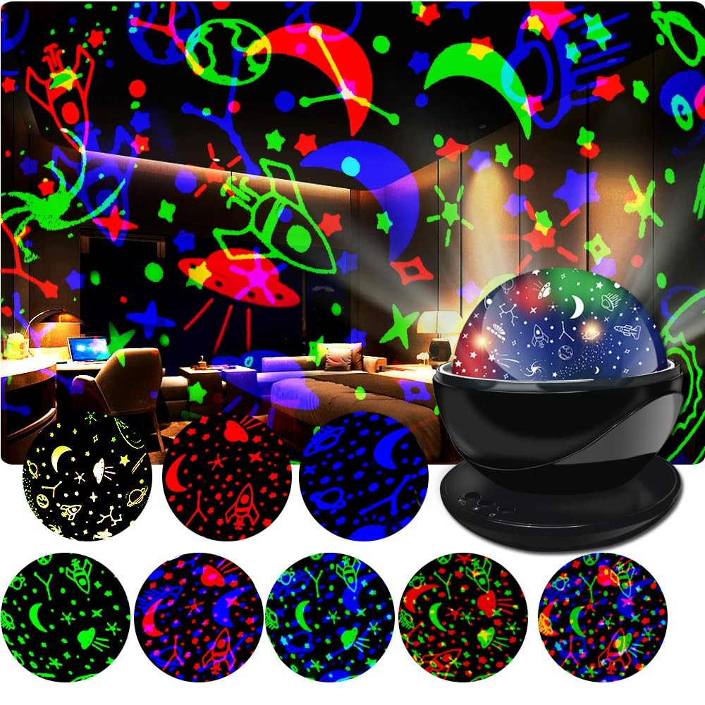 Night Light For Kids Dinosaur Room Decor For Boys Led Galaxy Projector Rotation Night Lamp Projector