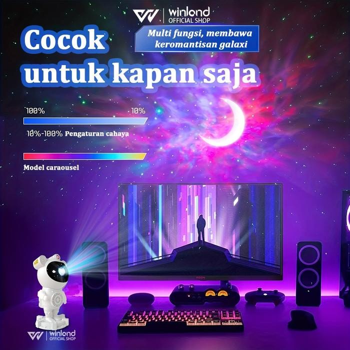 WINLAND LAMPU PROYEKTOR BINTANG ASTRONOT LASER SPEAKER BLUETOOTH