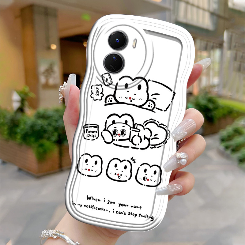 Casing Hp Untuk VIVO Y16 Y35 5G Y56 5G Y35 4G Case Krim gelombang Softcase Silikon Kesing Kelinci lu