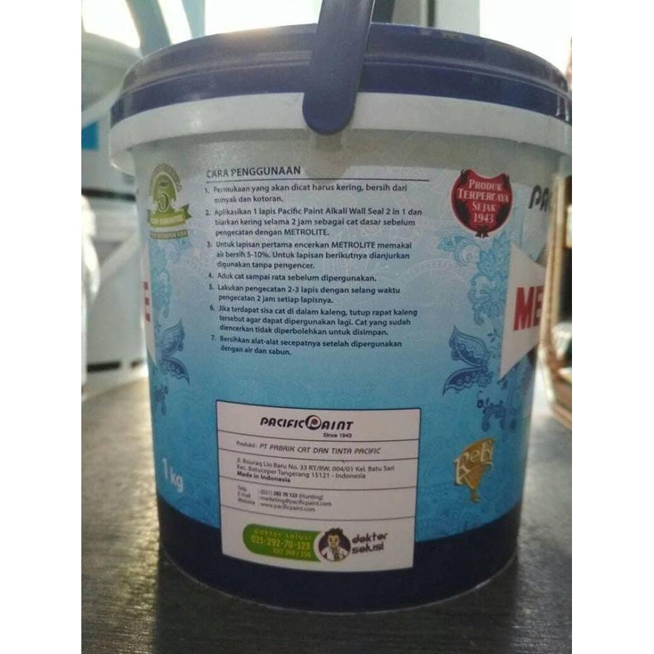 CAT TEMBOK DAN CAT PLAFON METROLITE PUTIH 1KG