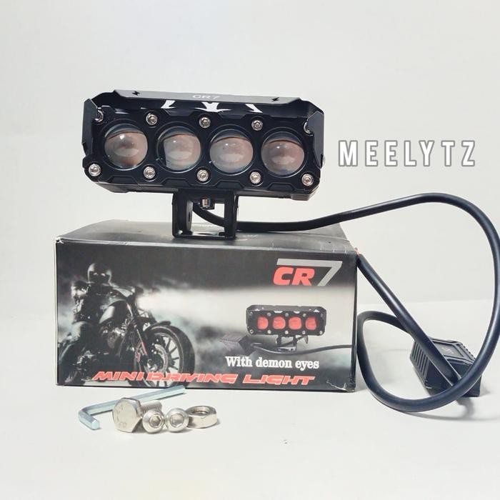 CR7 - LAMPU TEMBAK 4 MATA PLUS DEVIL DAN 3 KIPAS PENDINGIN BALLAST ALUMUNIUM WATERPROOF CR8027 -
