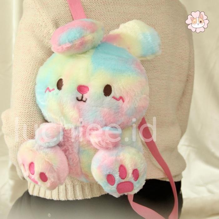 TAS RANSEL GENDONG ANAK PEREMPUAN BONEKA KELINCI RABBIT LUCU HALUS SNI