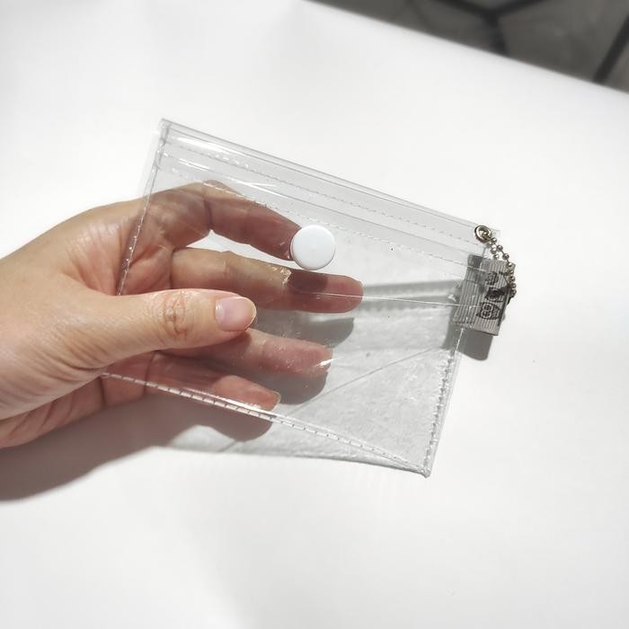 (Expert) dompet kartu, dompet pvc plastik mika transparan 2 slot, dompet koin