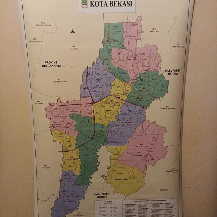 

HOT SALE! peta kota bekasi peta dinding