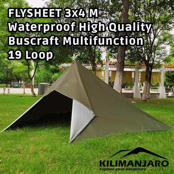 Flysheet 3X4 M Kilimanjaro Ultralight 19 Loop 19 Lubang Multifungsi