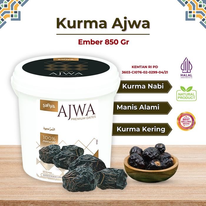 

Kurma Ajwa Ember 850 Gr Safiya Kurma Nabi Azwa Madinah Premium Original