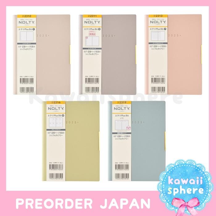 

NOLTY 2025 B6 Weekly Ekuri NOLTY Ecri Planner 2025 Preorder Handcarry Jepang