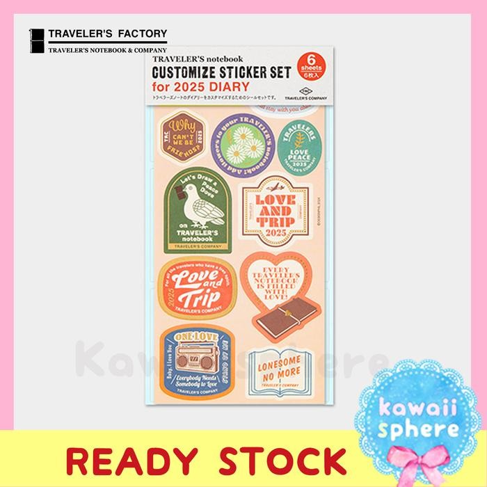 

Traveler's Notebook 2025 Customized Sticker Set for 2025 DIARY Stiker Midori Travelers Notebook